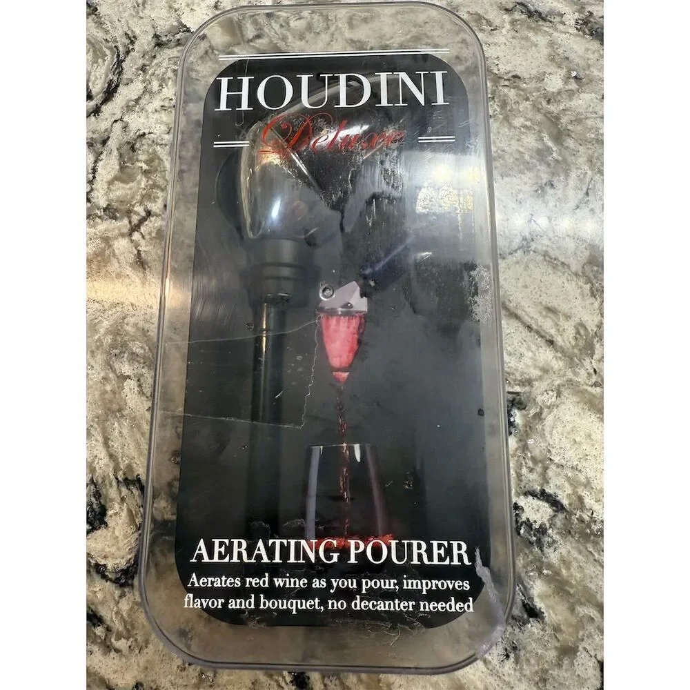 Rabbit Houdini Deluxe Wine Aerating Pourer Silver Chrome